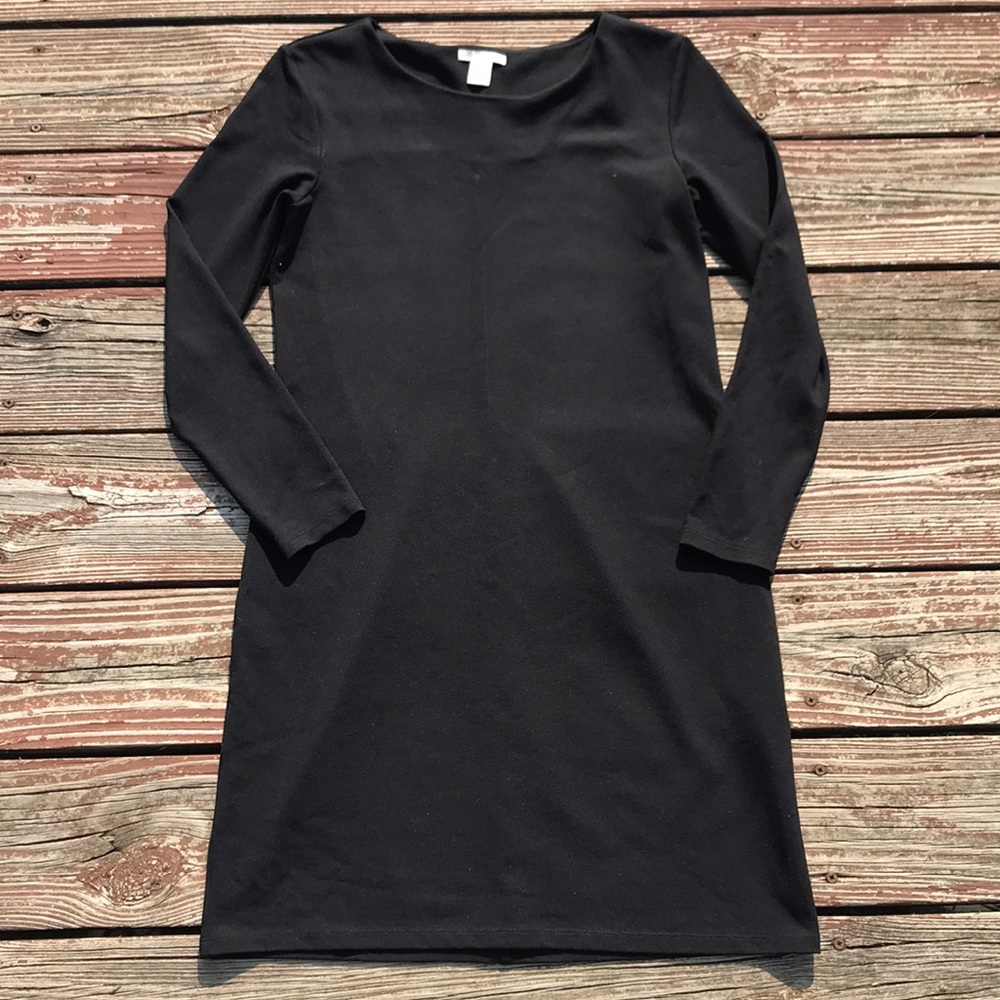 H&M Basic Black Stretch Dress Long Sleeve